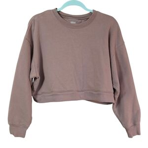 Girlfriend Collective Cropped Sweatshirt Sz Large Light Brown